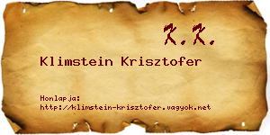 Klimstein Krisztofer névjegykártya