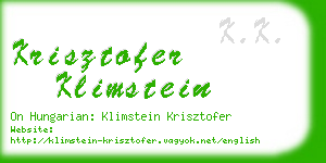 krisztofer klimstein business card